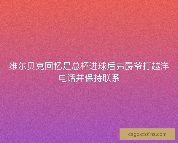 维尔贝克回忆足总杯进球后弗爵爷打越洋电话并保持联系